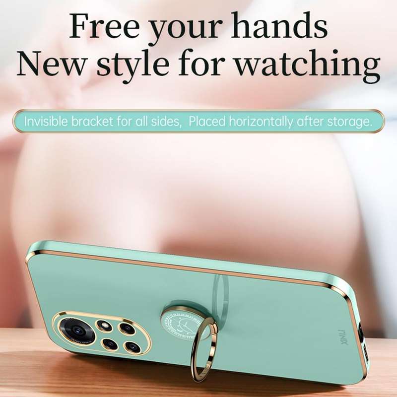 For Huawei nova 8 Pro 5G XINLI Straight 6D Plating Gold Edge TPU Shockproof Case with Ring Holder...