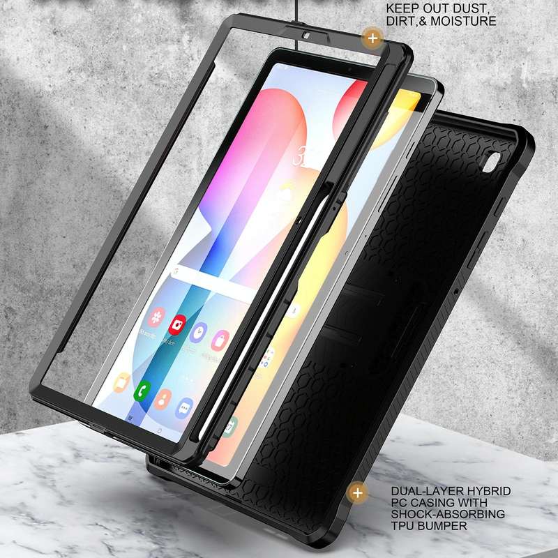 For Samsung Galaxy Tab S6 Lite Explorer PC + TPU Tablet Protective Case with Pen Slot(Black)