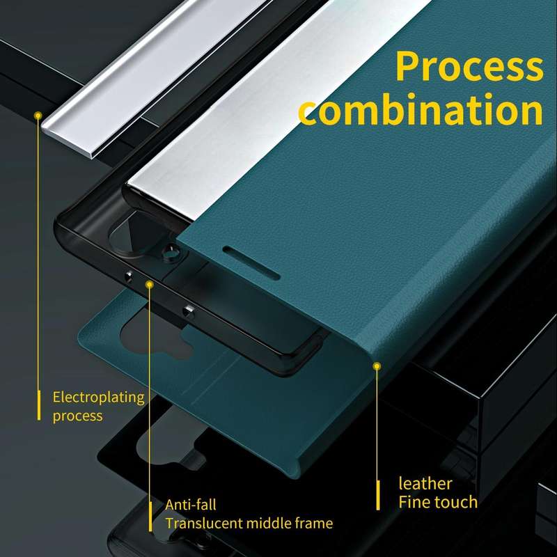 For Samsung Galaxy S21 FE Side Electroplated Magnetic Ultra-Thin Horizontal Flip Leather Case wit...