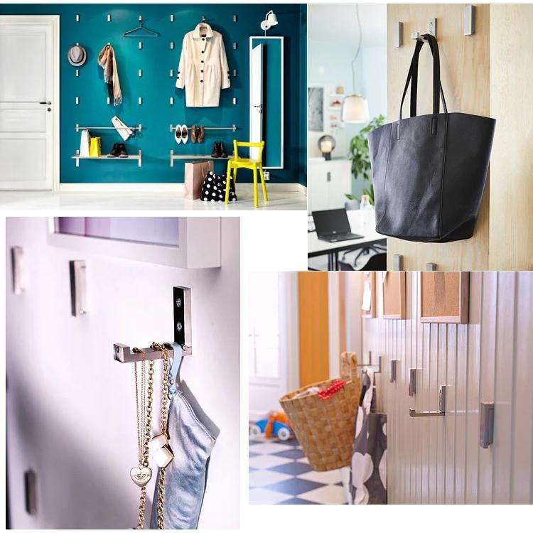 Collapsible Clothes Hanger Robe Hook Decorative Bathroom Wall Mounted Hooks(Silver Hook (Send Scr...