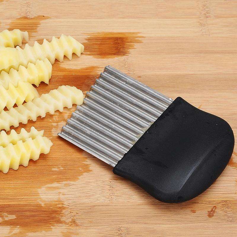 French Fries Cut Stainless Steel Saw Blade Serrated Cutter Fruit and Vegetable Tools Wave Knife K...