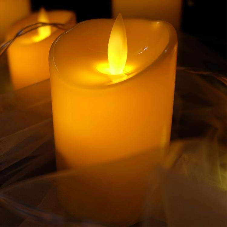 Cylindrical LED Electronic Candle Light Simulation Wedding Candlestick Candle, Size:10x7.5cm