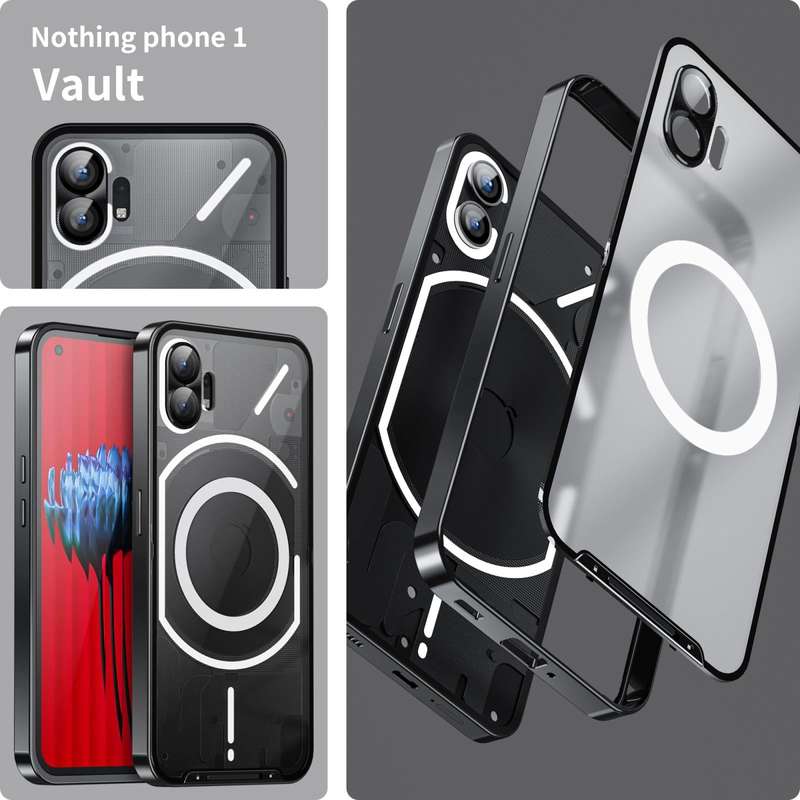 For Nothing Phone 1 Full Coverage Magnetic Phone Case(Black)