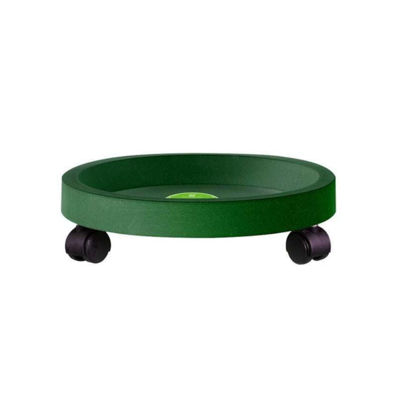 Universal Round Wheels Pot Tray Easy Moving Plant Pot Tray Garden Plate Plastic Stand(Green)