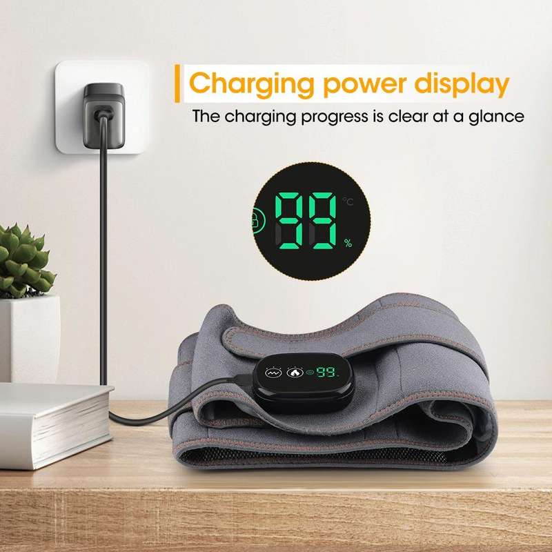 USB Charging Red Light Heating Massage Lumbar Belt Warming Waist Belt(Gray)