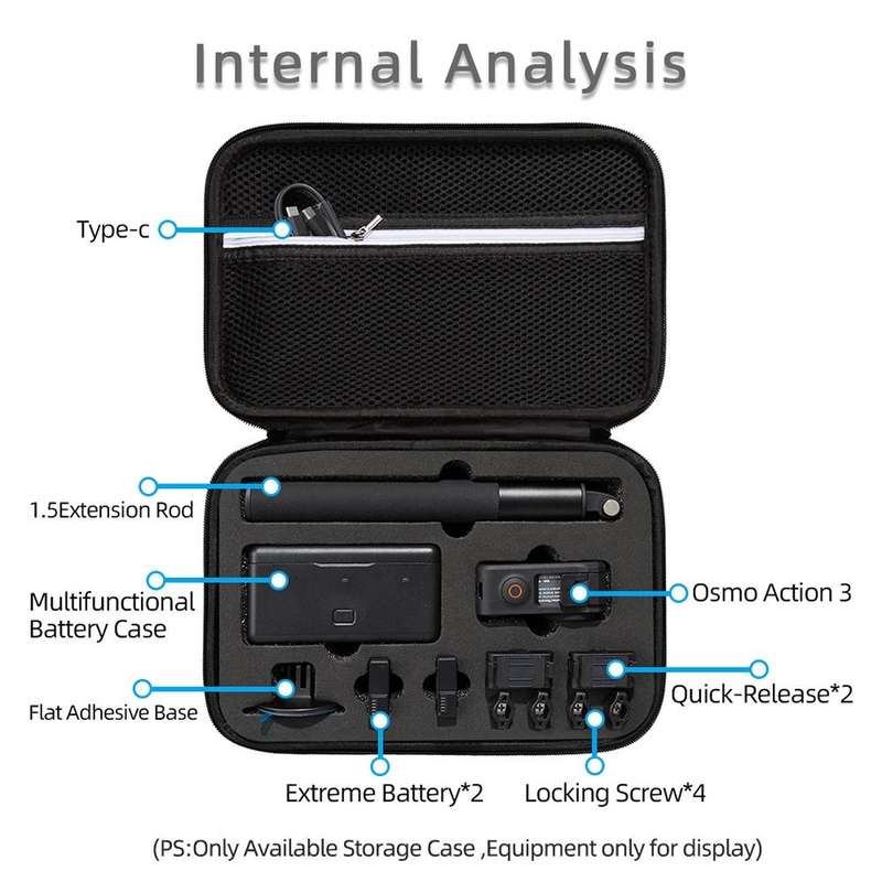 For DJI Osmo Action 3 Carrying Storage Case Bag,Size: 21.5 x 29.5 x 10cm(Black)