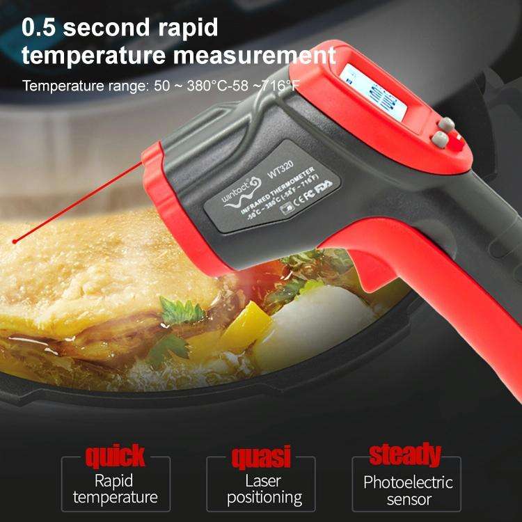 Wintact WT320 -50 Degree C~380 Degree C Handheld Portable Outdoor Non-contact Digital Infrared Th...