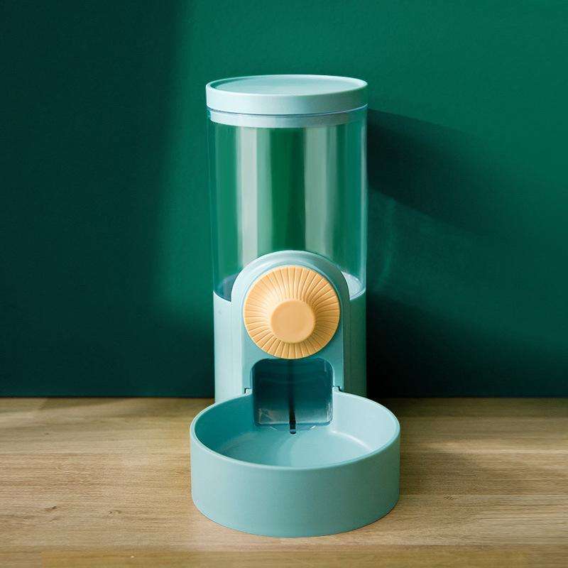 Cat Automatic Hanging Cage Feeder, Style: Feeder (Flower Green)