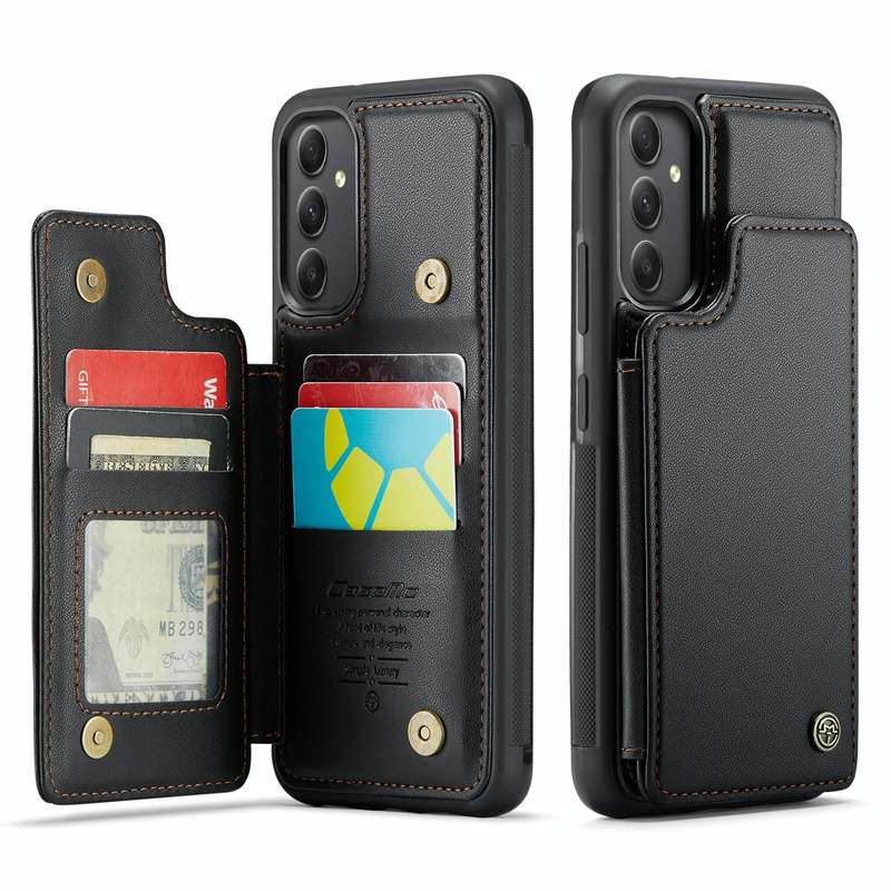 For Samsung Galaxy A34 5G CaseMe C22 Card Slots Holder RFID Anti-theft Phone Case(Black)