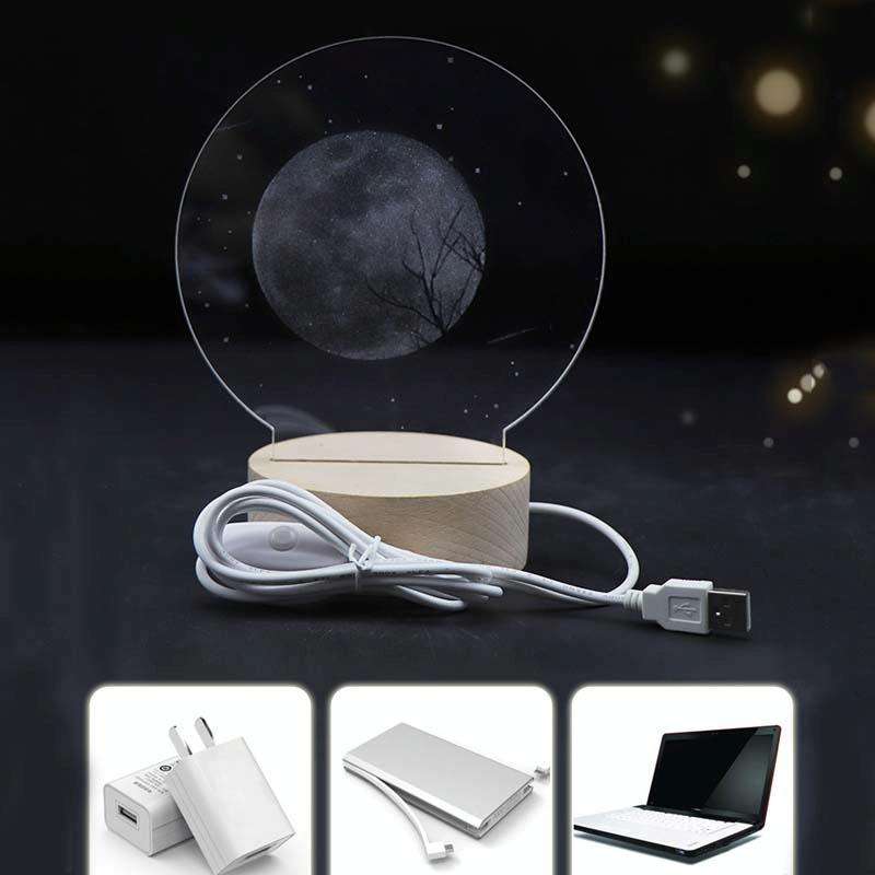3D Atmosphere Decorative Light Acrylic Inner Carved LED Night Light Creative Girl Table Lamp(Whal...