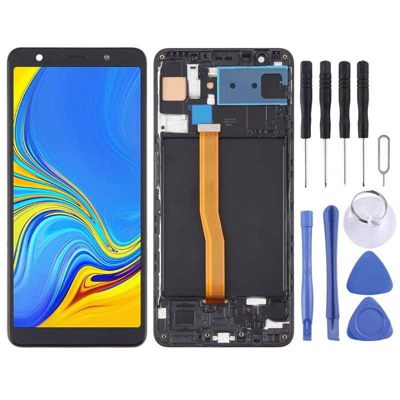 TFT LCD Screen for Samsung Galaxy A7 (2018) / SM-A750F Digitizer Full Assembly with Frame (Black)