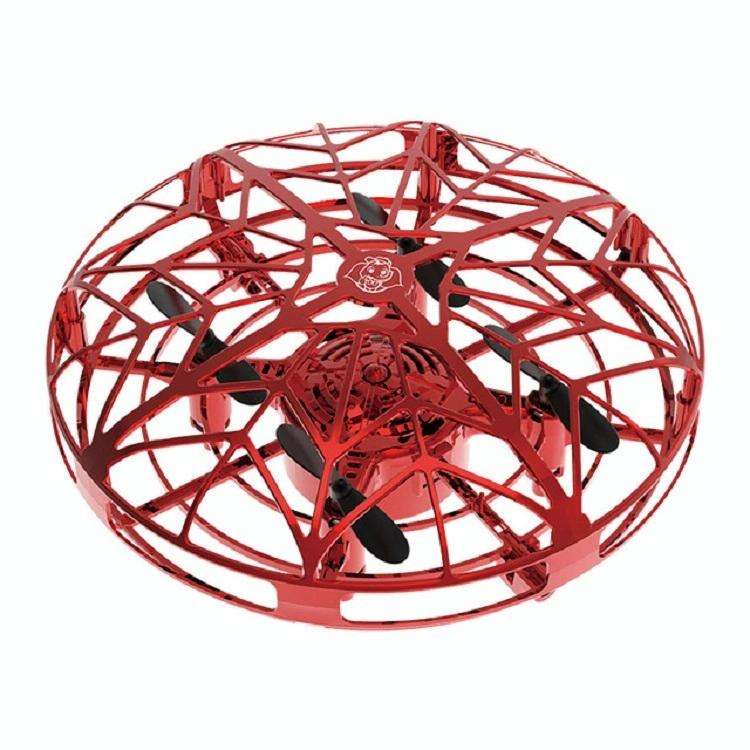 UFO Induction Aircraft Gesture Four-axis Induction Flying Saucer Suspension Children Toys(Red)