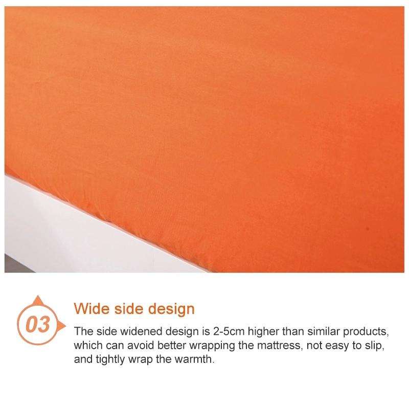Plain Mattress Protector Bed Mat Mattress Cover Fitted Sheet, Size:120X200cm(Orange)