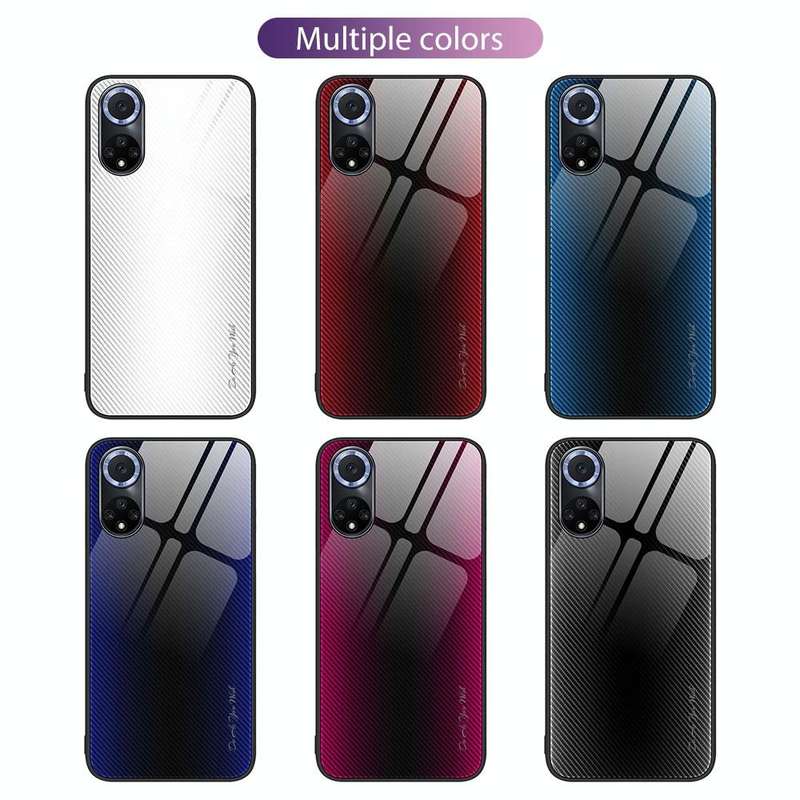 For Huawei nova 9 Texture Gradient Glass TPU Phone Case(Red)
