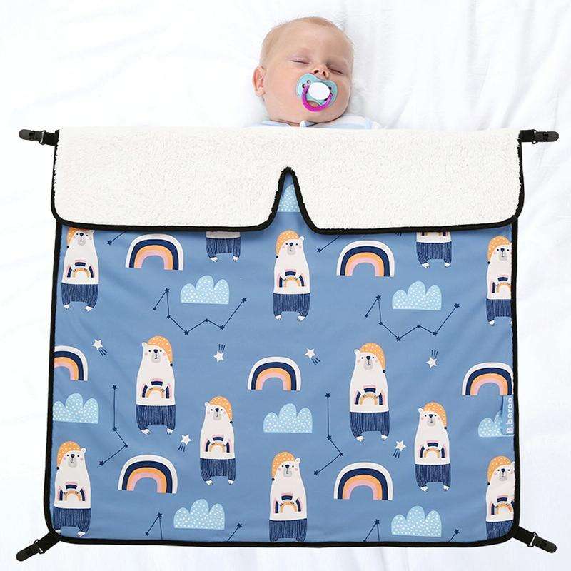 BB1021 Stroller Padded Thickened Windproof Blanket Waterproof Portable Warm Baby Blanket(Bear)