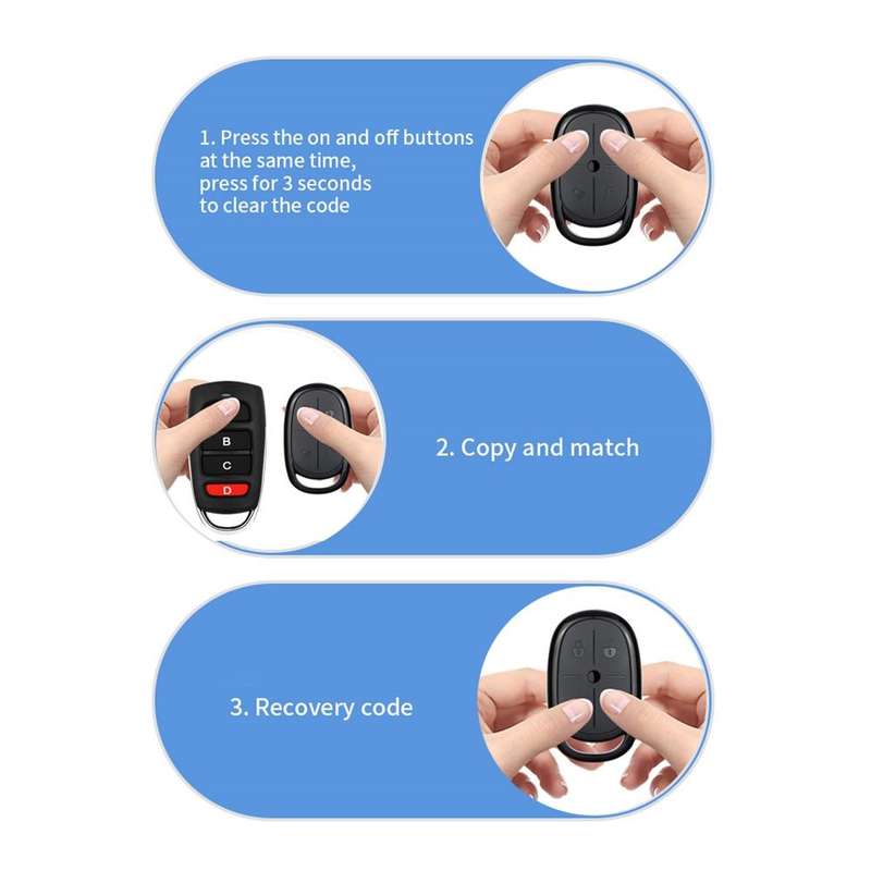 433MHZ 4 Button RF Wireless Remote Control For Light / Door / Alarm System