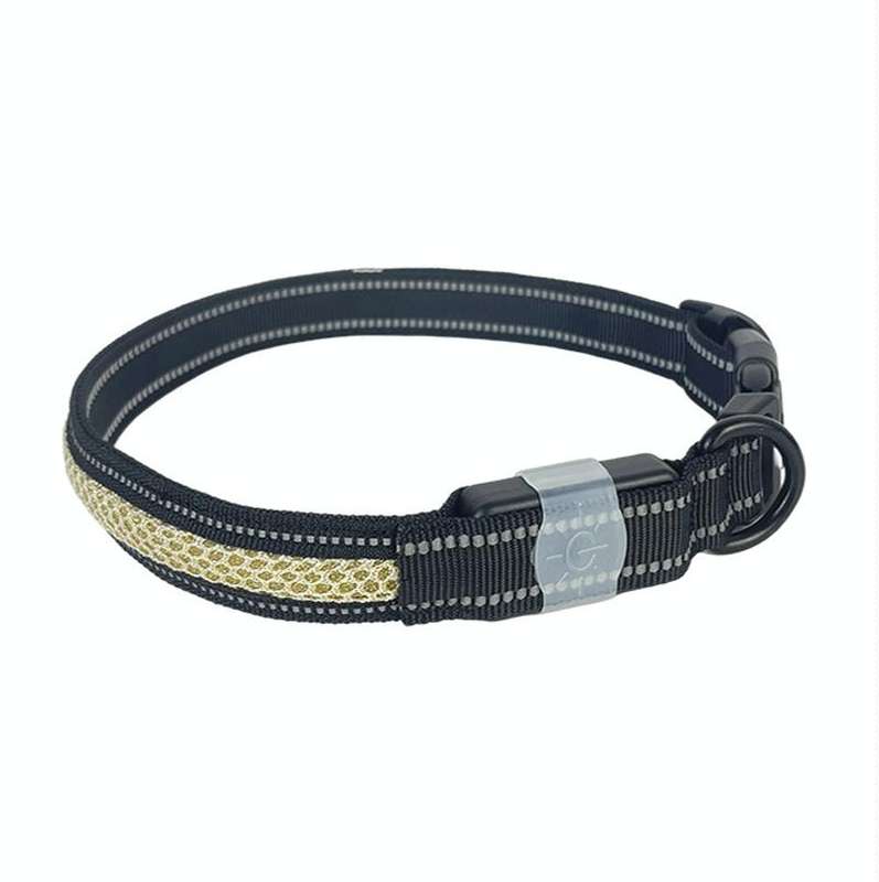 LED Rechargeable Wear-resistant and Waterproof Pet Lighting Collar, Size: M(Black)