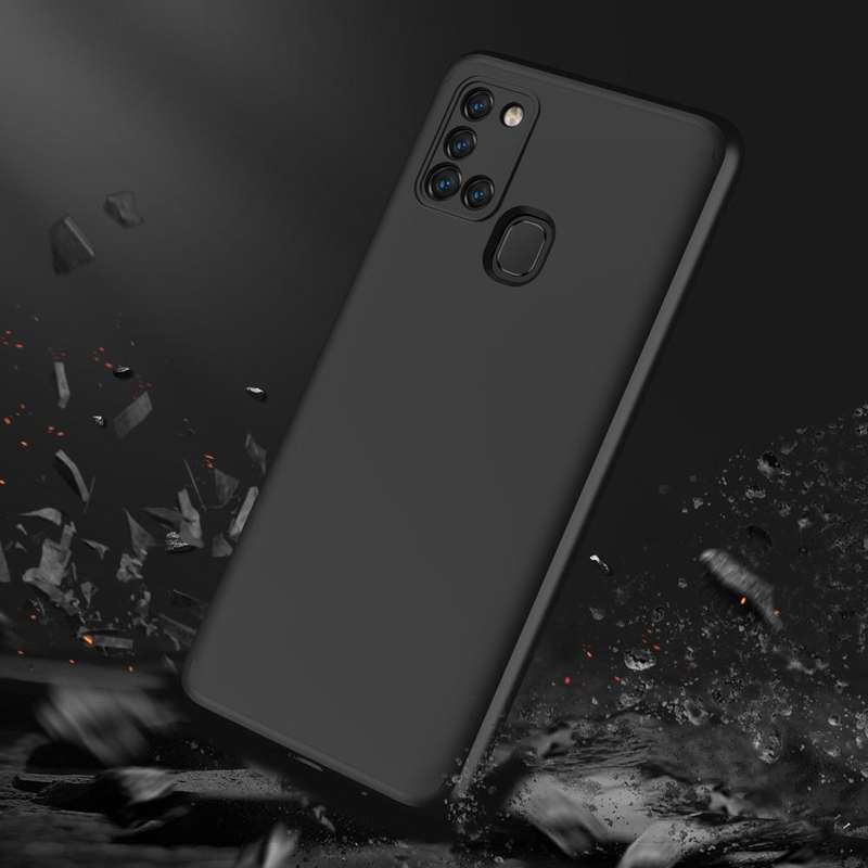 For Samsung Galaxy A21s GKK Three Stage Splicing Full Coverage PC Protective Case(Black)