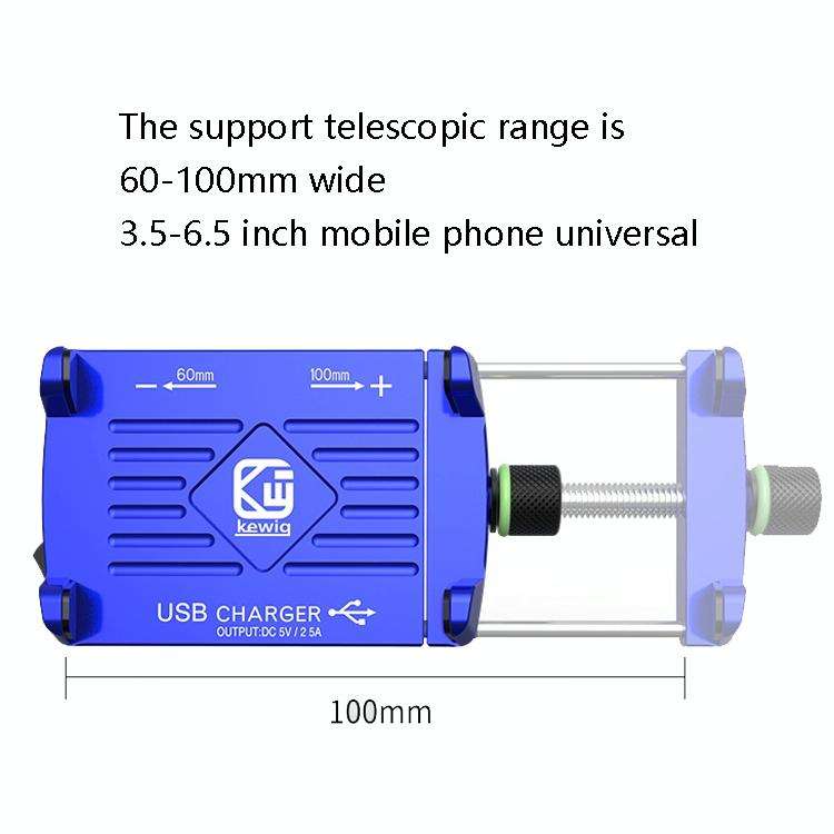 Kewig M6 Aluminum Alloy Motorcycle Mobile Phone Bracket Rechargeable With Switch Waterproof Stabl...