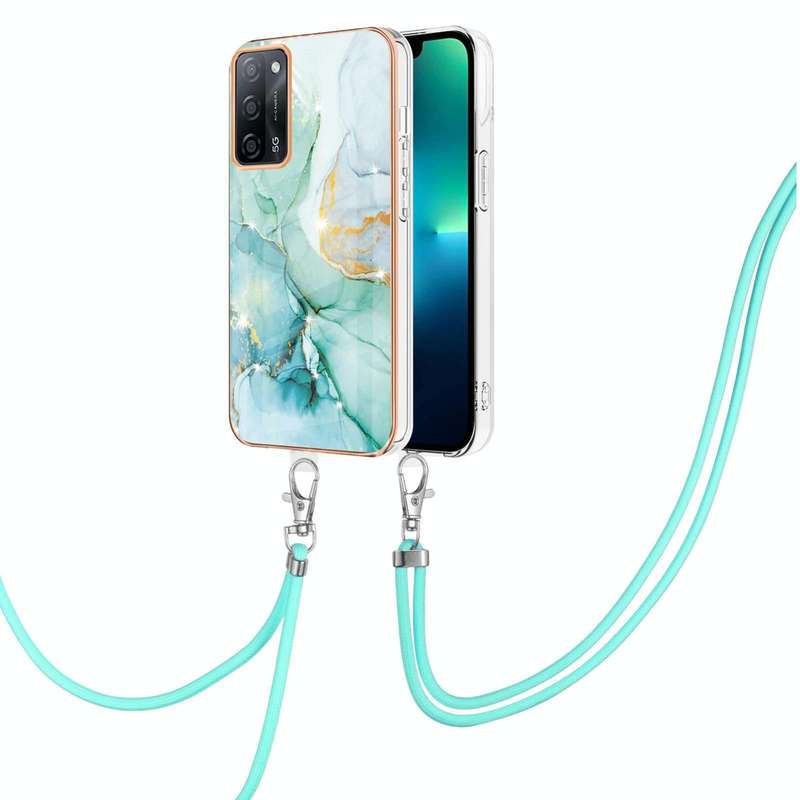 For OPPO A53s 5G / A55 5G / A54 4G / A16 / A54s Electroplating Marble IMD TPU Phone Case with Lan...