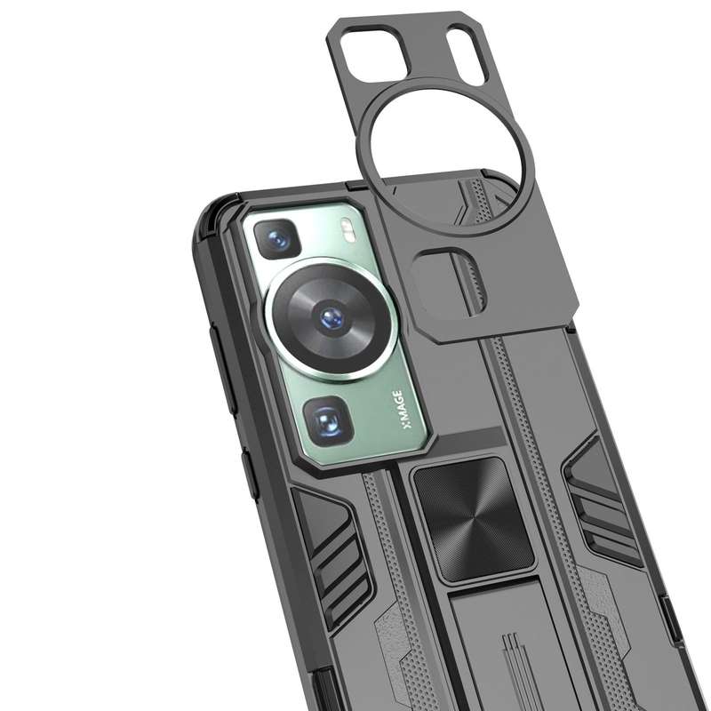 For Huawei P60 / P60 Pro Supersonic Holder PC Soft TPU Phone Case(Silver)
