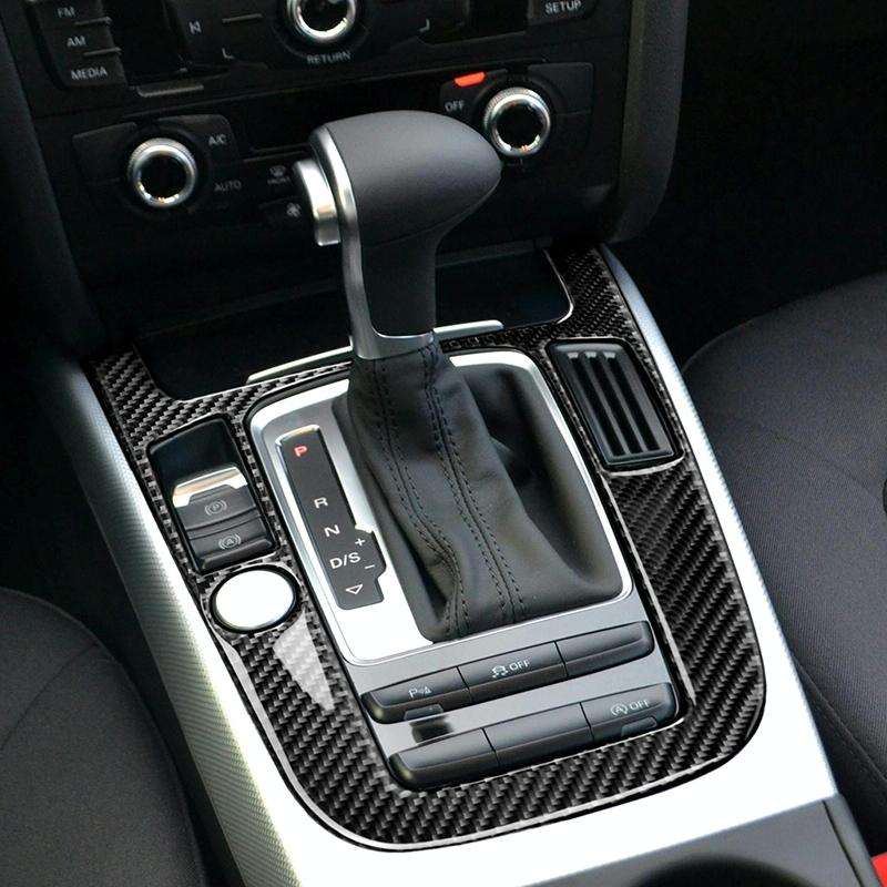Car Carbon Fiber Gear Position Panel Decorative Sticker for Audi 2010-2018 Q5 / 2009-2016 A4L / 2...