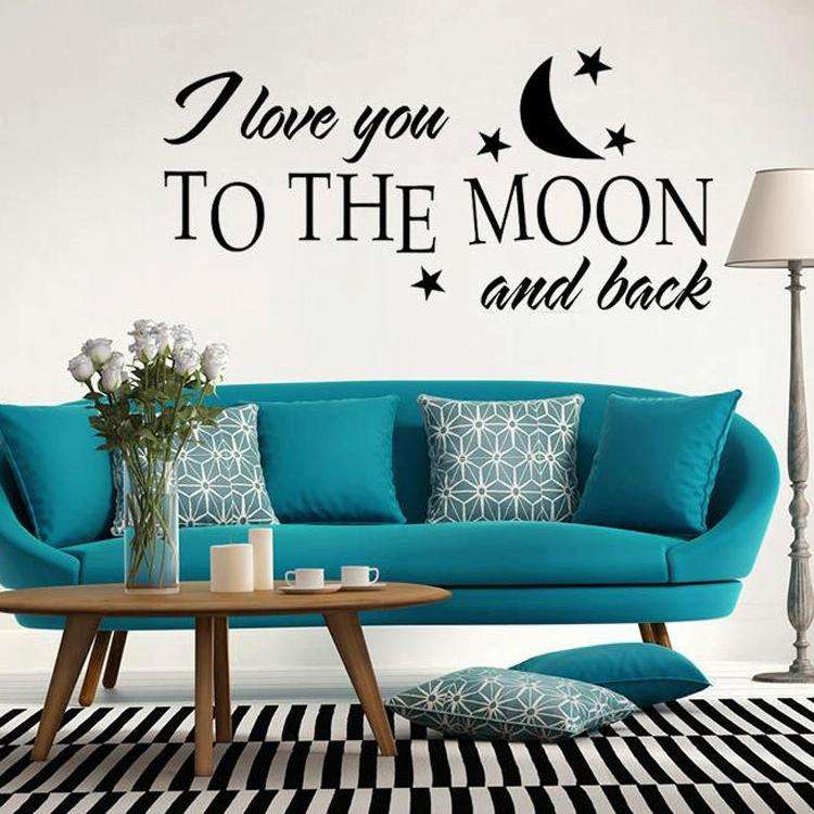 I Love You To The Moon Stars And Moon Cartoon Children Room English Rumors Wall Stickers