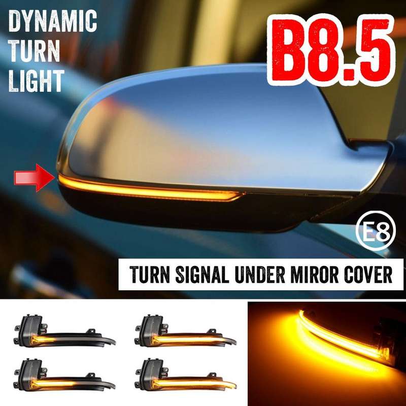 1 Pair For Audi A4 B8.5 Car Dynamic LED Turn Signal Light Rearview Mirror Flasher Water Blinker (...