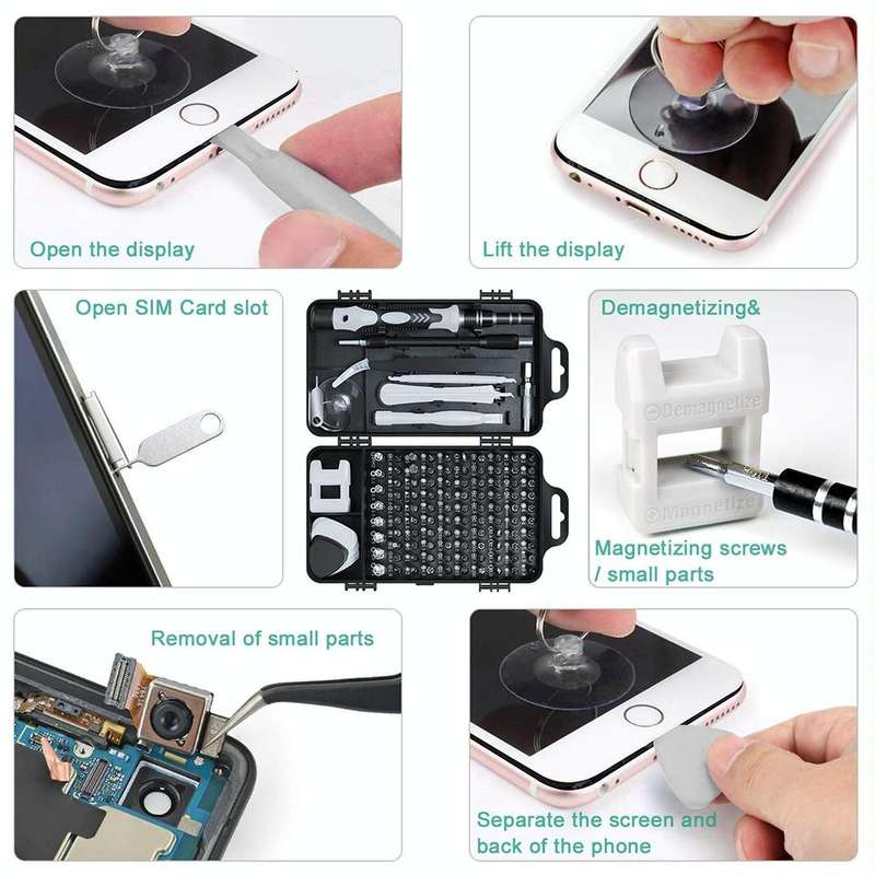 115 in 1 Precision Screw Driver Mobile Phone Computer Disassembly Maintenance Tool Set(Black)
