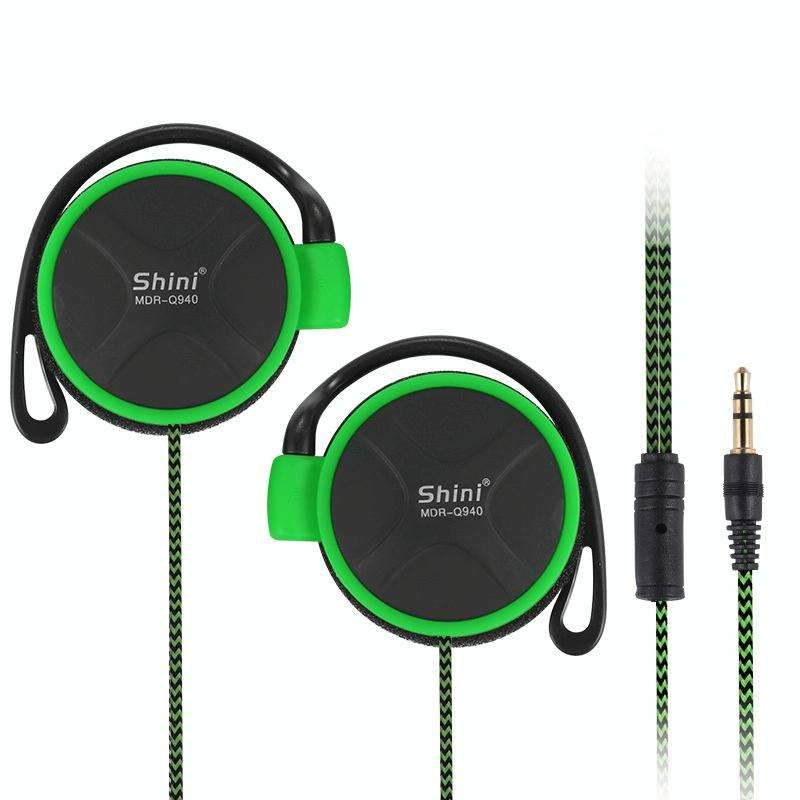 Shini Q940 3.5mm Super Bass EarHook Earphone for Mp3 Player Computer Mobile(Green No Mic)