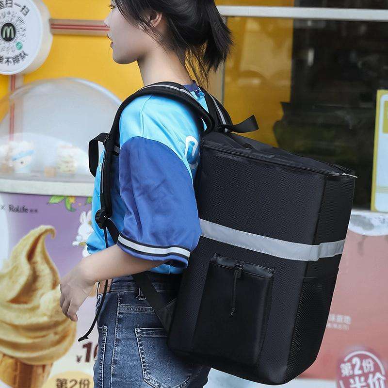 RH848 Takeaway Box Shoulder Insulation Delivery Box Rider Errand Delivery Backpack(Black)
