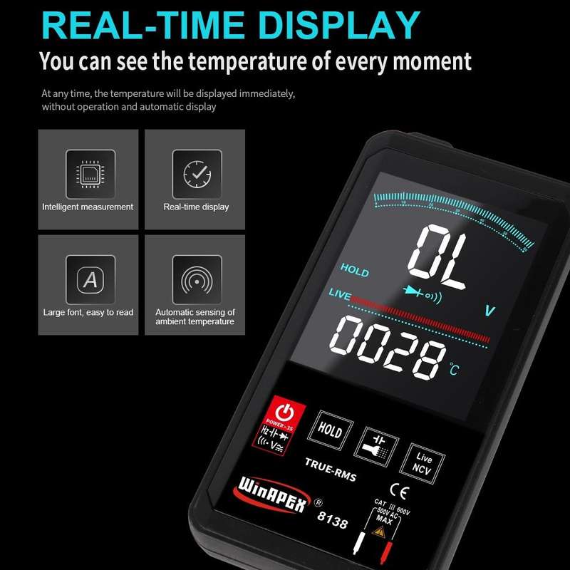WinAPEX Smart Touch Screen Digital Multimeter, Model:8138