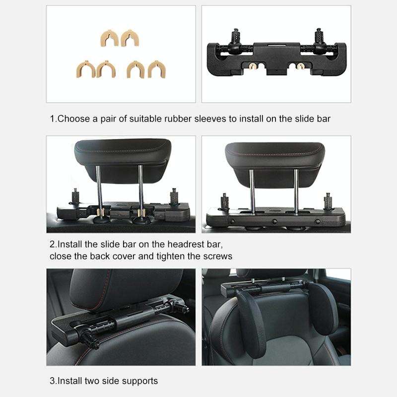 A02 Adjustable Car Auto U-shaped Memory Foam Neck Rest Cushion Seat Pillow(Black)