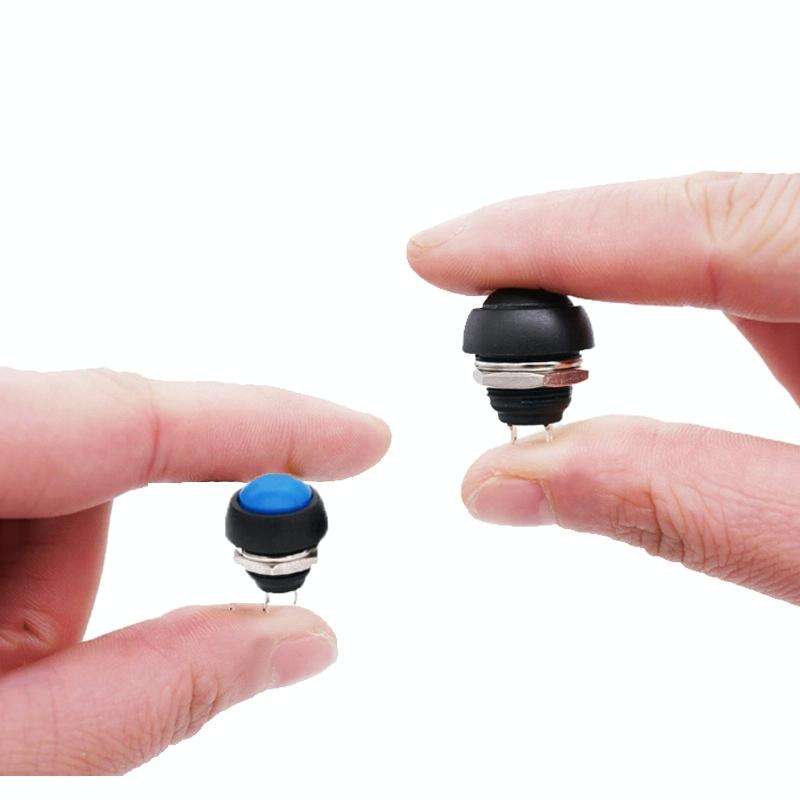 10 PCS Small Waterproof Self-Reset Button Switch(Blue)