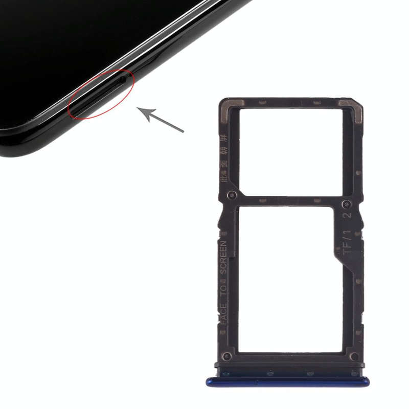 SIM Card Tray + SIM Card Tray / Micro SD Card Tray for Xiaomi Redmi Note 7 / Redmi Note 7 Pro(Blue)