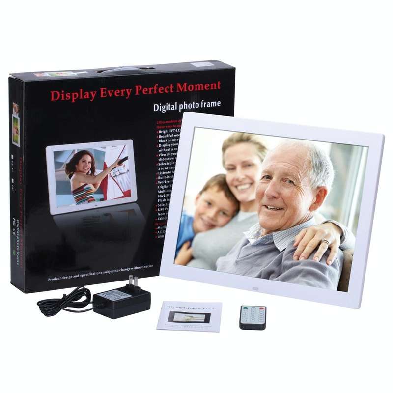 15 inch HD LED Screen Digital Photo Frame with Holder & Remote Control, Allwinner, Alarm Clock / ...