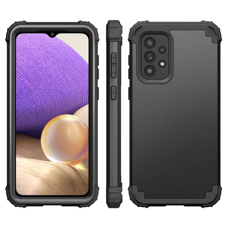 For Samsung Galaxy A73 5G PC + Silicone Phone Case(Black)