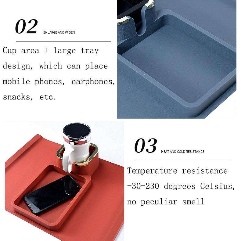 Sofa Armrest Car Seat Armrest Silicone Coaster Heat Insulation Anti-scalding Cup Holder(Green)
