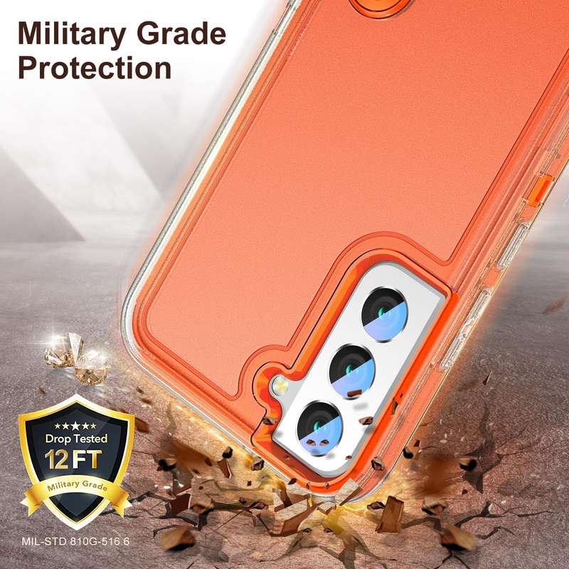 For Samsung Galaxy S23 5G 3 in 1 Rugged Holder Phone Case(Transparent)