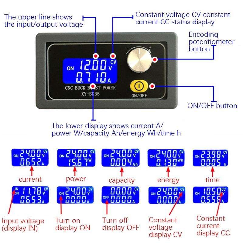 5-30V Adjustable DC Voltage Regulator Power Module Solar Charge