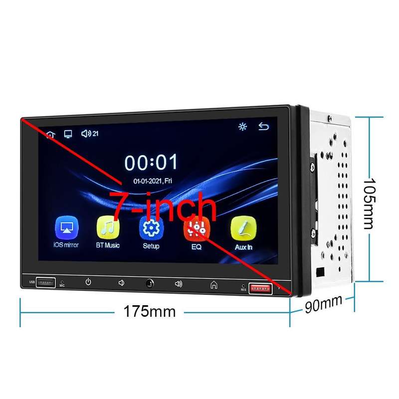 A2916 7 inch Dual-spindle Universal MP5 Car Carplay MP4 Player, Style: Standard+8 Light Camera