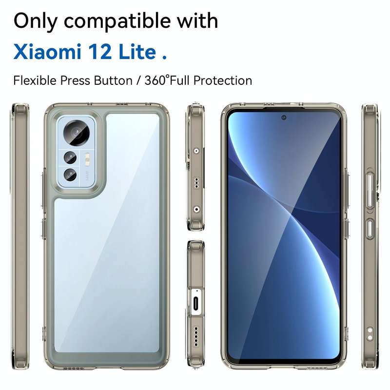 For Xiaomi 12 Lite Colorful Series Acrylic + TPU Phone Case(Transparent Black)
