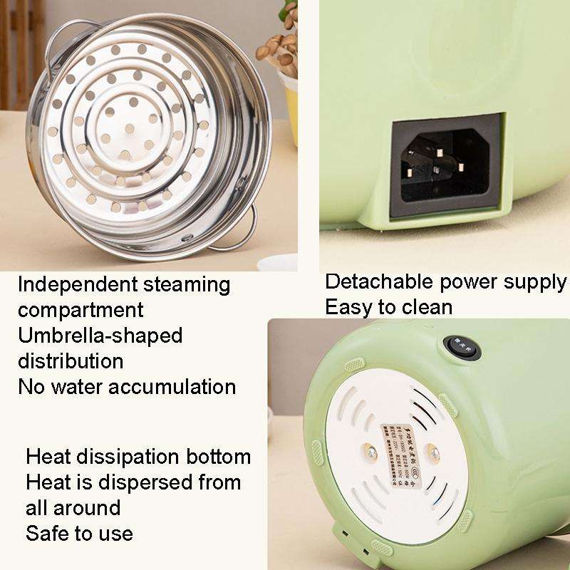 18cm Fast / Slow Gear+Non-stick Pot+Stainless Steel Steaming Grid Multifunctional Mini Electric C...