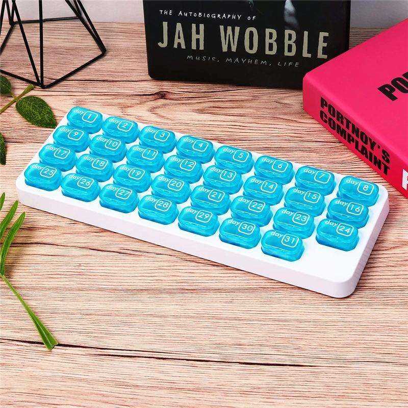 S-015 31 Grid Keyboard Type Plastic Pill Box(28.5x10.5x2.8cm)
