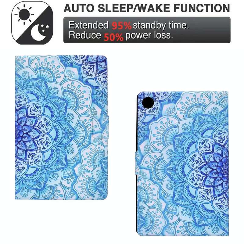For Samsung Galaxy Tab A8 10.5 2021 Electric Pressed TPU Leather Tablet Case(Green Flower)