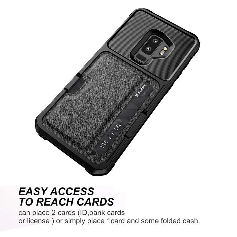 For Samsung Galaxy S9+ ZM02 Card Slot Holder Phone Case(Black)