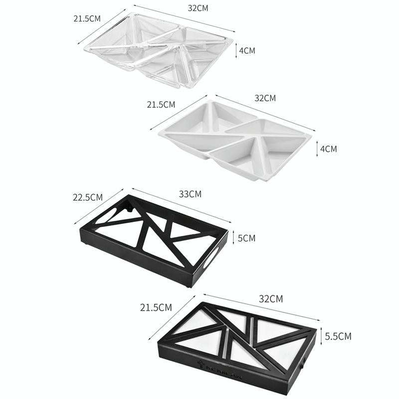 6 In 1 Multifunctional Compartmental Fruit Tray, Style: Transparent