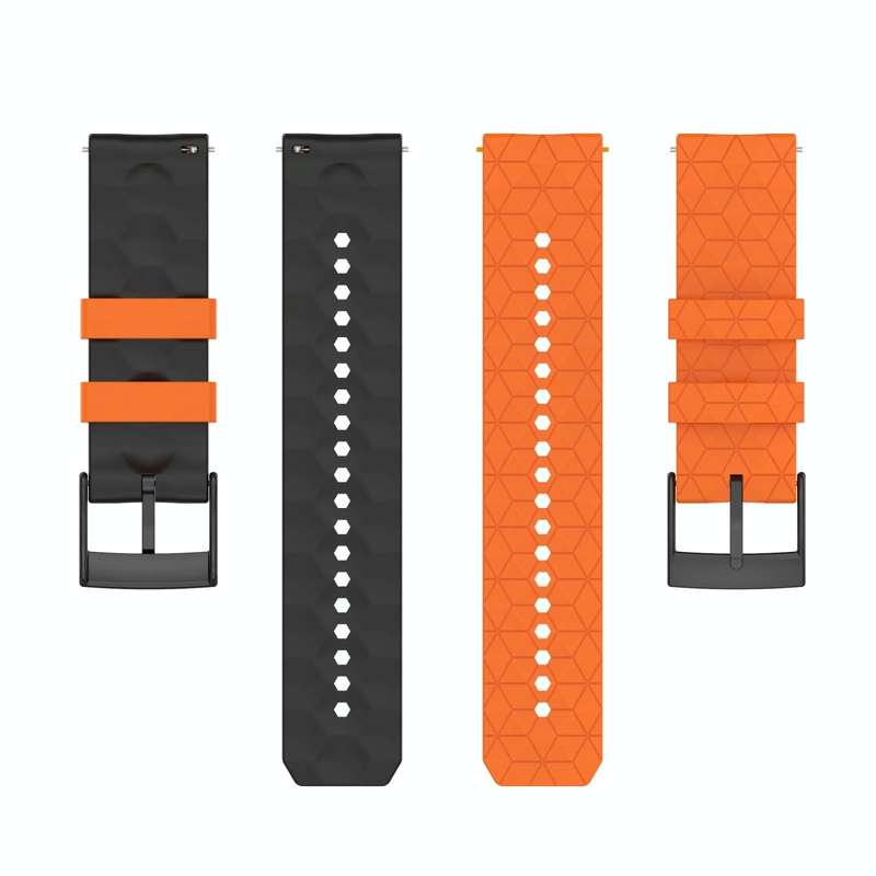 For Suunto Spartan Sport Wrist HR Baro 24mm Mixed-Color Silicone Watch Band(Orange+Black)