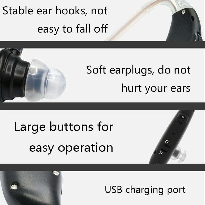 GM-105 Elderly Hearing Aid Sound Amplifier Intelligent Noise Reduction Sound Collector, Style: US...