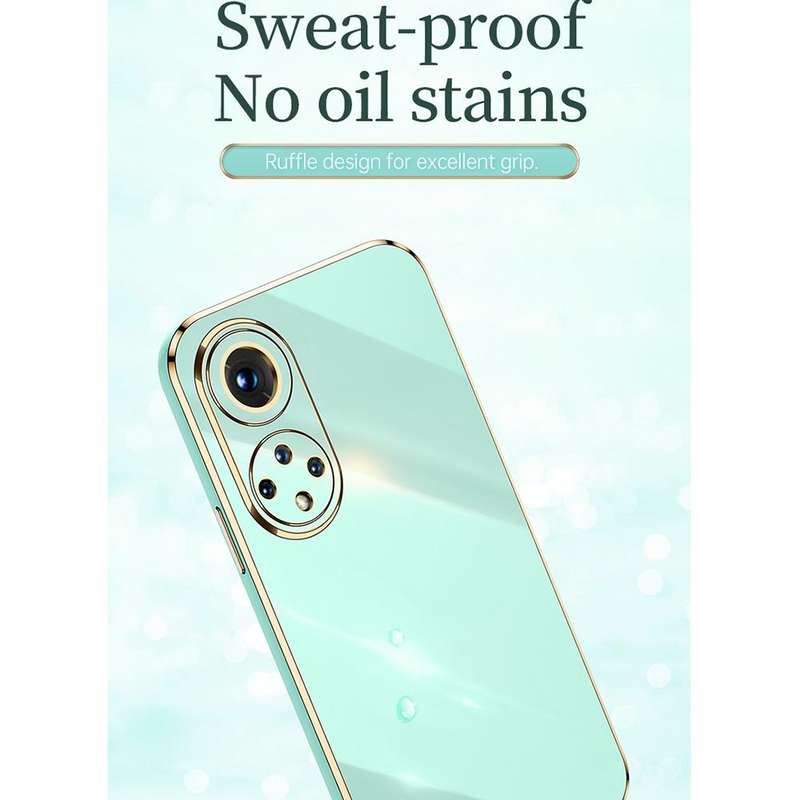 For Honor 50 XINLI Straight 6D Plating Gold Edge TPU Shockproof Case with Ring Holder(Cherry Purple)